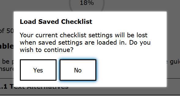 The load confirmation modal warning about loading a save that would overwrite the current state