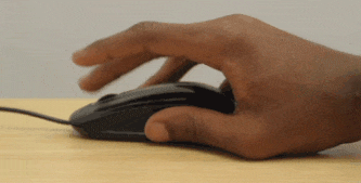 A hand scrolling a mouse continually