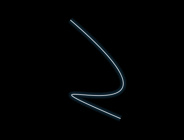 Glowing Bezier curve created in HTML5 canvas